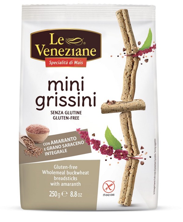 LE VENEZIANE MINIGRISSINI GRANO SARACENO INTEGRALE CON AMARANTO 250 G - farmasconti.eu