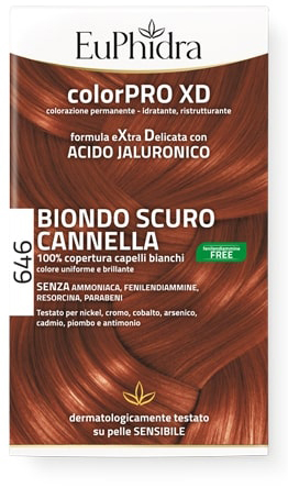 EUPHIDRA COLORPRO GEL COLORANTE CAPELLI XD 646 CANNELLA 50 ML IN FLACONE + ATTIVANTE + BALSAMO + GUANTI - farmasconti.eu
