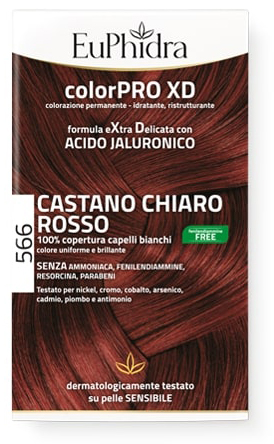 EUPHIDRA COLORPRO GEL COLORANTE CAPELLI XD 566 CASTANO CHIARO ROSSO 50 ML + ATTIVANTE + BALSAMO + GUANTI - farmasconti.eu