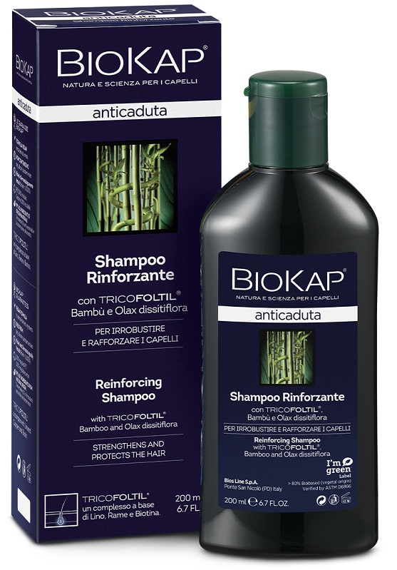 BIOKAP SHAMPOO RINFORZANTE ANTICADUTA CON TRICOFOLTIL NUOVA FORMULA 200 ML - farmasconti.eu
