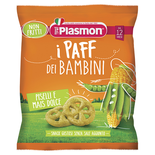 PLASMON DRY SNACK PAFF PISELLI-MAIS 15 G - farmasconti.eu