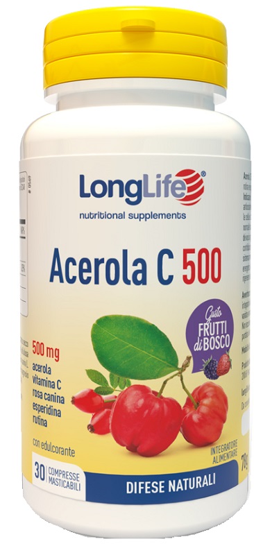 LONGLIFE ACEROLA C500 FRUTTI DI BOSCO 30 COMPRESSE MASTICABILI - farmasconti.eu