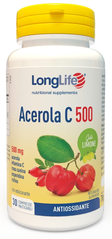 LONGLIFE ACEROLA C500 LIMONE 30 COMPRESSE MASTICABILI - farmasconti.eu