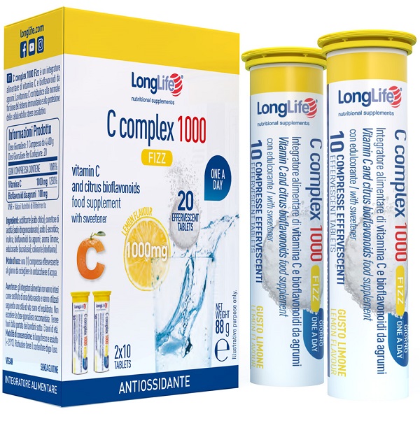LONGLIFE C COMPLEX 1000 FIZZ 20 COMPRESSE EFFERVESCENTI - farmasconti.eu