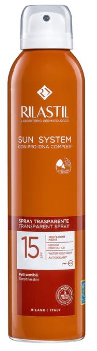 RILASTIL SUN SYSTEM TRANSPARENT SPRAY SPF15 200 ML - farmasconti.eu