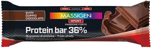 MASSIGEN SPORT PROTEIN BARRETTA 36% DOPPIO CIOCCOLATO 35 G - farmasconti.eu