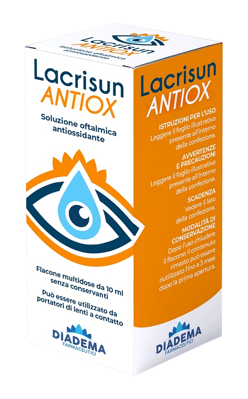LACRISUN ANTIOX SOLUZIONE OFTALMICA ANTIOSSIDANTE OCCHI FLACONE MULTIDOSE 10 ML - farmasconti.eu