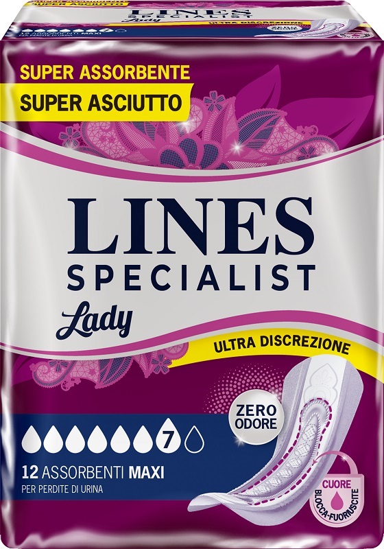 ASSORBENTI PER INCONTINENZA LINES SPECIALIST LADY 12 PEZZI - farmasconti.eu