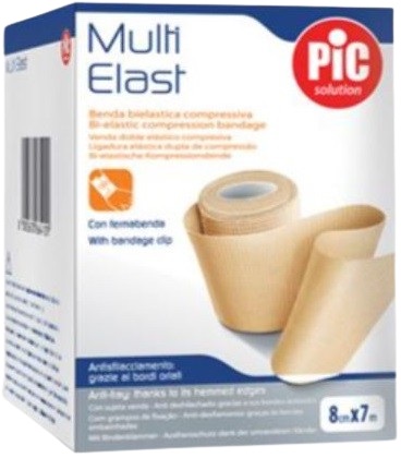 BENDA ELASTICA COMPRESSIVA A LUNGA ESTENSIBILITA' MULTI-ELAST 8 CM X 7 M - farmasconti.eu