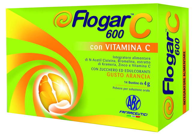 FLOGAR  C 600 CON VITAMINA C 14 BUSTINE GUSTO ARANCIA - farmasconti.eu