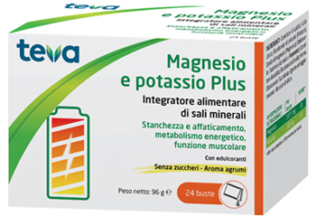 MAGNESIO POTASSIO PLUS TEVA 24 BUSTINE SENZA ZUCCHERI AROMA AGRUMI - farmasconti.eu