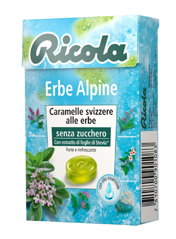 RICOLA ERBE ALPINE SENZA ZUCCHERO 50 G - farmasconti.eu