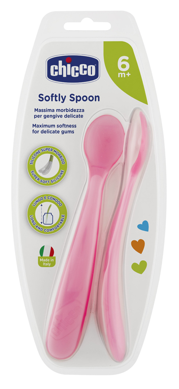 CHICCO CUCCHIAIO SILICONE FEMMINILE BI PACK 6M+ - farmasconti.eu