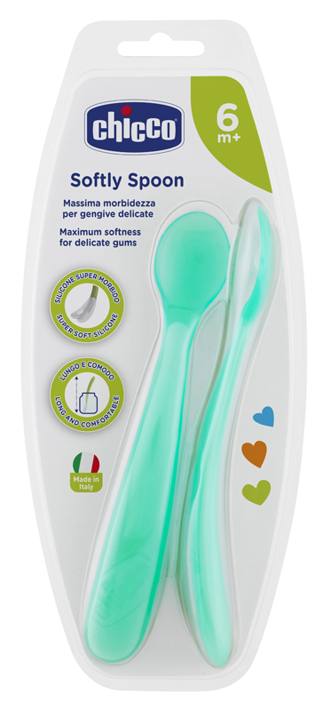 CHICCO CUCCHIAIO SILICONE MASCHILE BI PACK 6M+ - farmasconti.eu