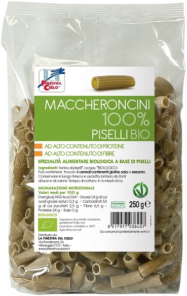 LA FINESTRA SUL CIELO MACCHERONCINI PISELLI 100% BIO 250 G - farmasconti.eu