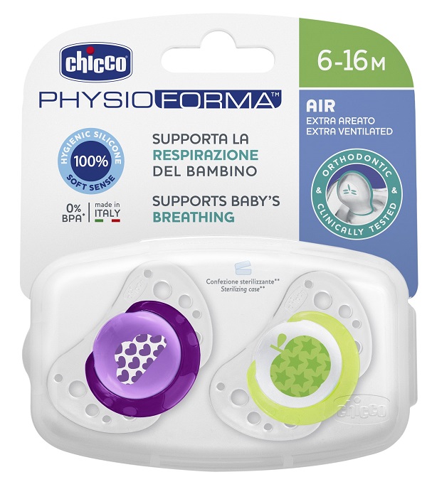 CHICCO SUCCHIETTO AIR GIRL IN SILICONE 6-16 MESI 2 PEZZI - farmasconti.eu