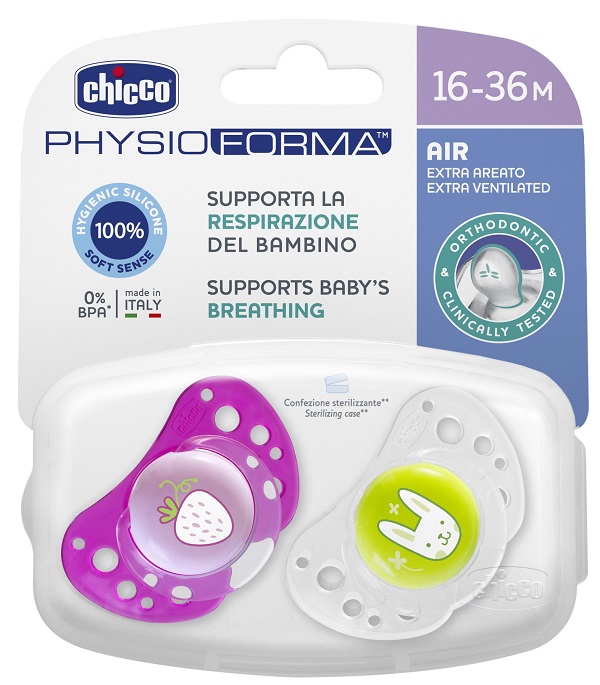 CHICCO SUCCHIETTO AIR GIRL IN SILICONE 16-36 MESI 2 PEZZI - farmasconti.eu