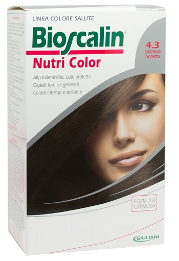 BIOSCALIN NUTRI COLOR 4,3 CASTANO DORATO SINCROB 124 ML - farmasconti.eu