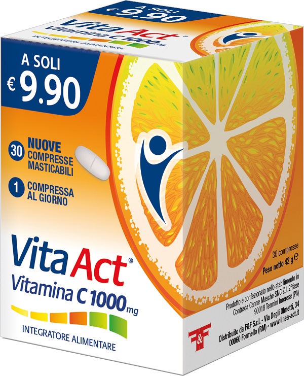 VITA ACT VITAMINA C 1000MG 30 COMPRESSE MASTICABILI - farmasconti.eu