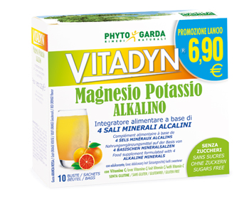 VITADYN MAGNESIO POTASSIO ALKALINO SENZA ZUCCHERO 10 BUSTINE - farmasconti.eu