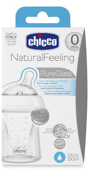 CHICCO BIBERON NATURALFEELING VETRO 0M+ 150 ML - farmasconti.eu