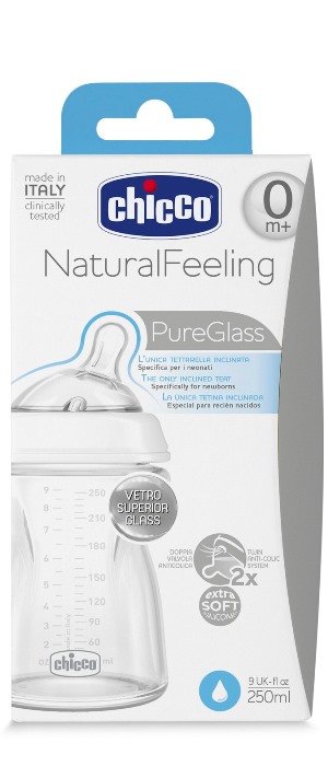CHICCO BIBERON NATURALFEELING VETRO 0M+ 250 ML - farmasconti.eu