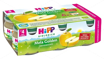 HIPP BIO OMOGENEIZZATO MELA GOLDEN 6X80 G - farmasconti.eu