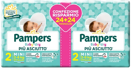 PAMPERS BABY DRY DUO DOWNCOUNT MINI 48 PEZZI - farmasconti.eu