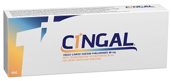 SIRINGA PRERIEMPITA INTRA ARTICOLARE CINGAL 4 ML 22MG/ML ACIDO RETICOLATO CON 4,5 MG/ML TRIAMCINOLONE ESACETONIDE - farmasconti.eu