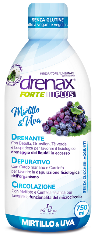 DRENAX FORTE PLUS ORIGINALE CON MIRTILLO E UVA 750 ML - farmasconti.eu