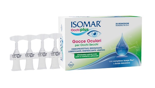 ISOMAR OCCHI PLUS GOCCE OCULARI PER OCCHI SECCHI ALL'ACIDO IALURONICO 0,25% 30 FLACONCINI MONODOSE - farmasconti.eu