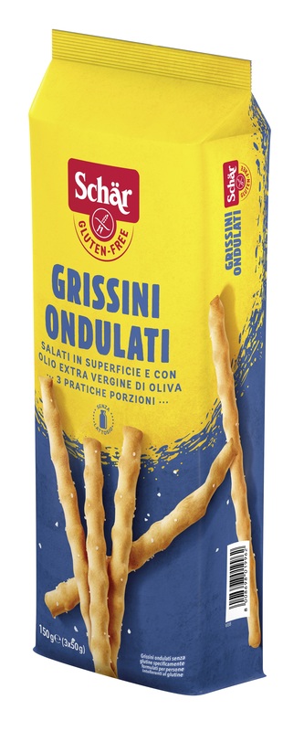 SCHAR GRISSINI ONDULATI SALATI IN SUPERFICIE 3 PORZIONI DA 50 G - farmasconti.eu