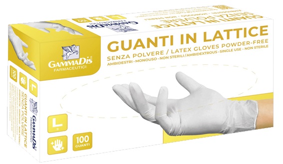 GUANTI LATTICE CON POLVERE MEDIUM 100 PEZZI GAMMADIS - farmasconti.eu