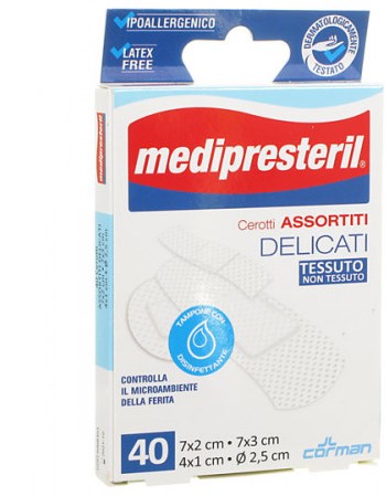 MEDIPRESTERIL CEROTTI DELICATI ASSORTITI 4 FORMATI 40 PEZZI - farmasconti.eu