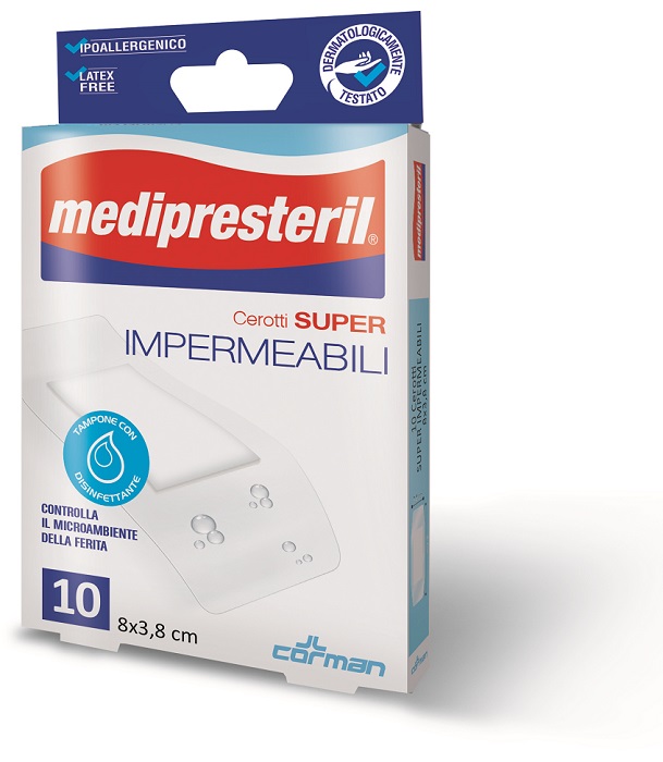 MEDIPRESTERIL CEROTTI IMPERMIABILI SUPER 8 X 3,8 10 PEZZI - farmasconti.eu