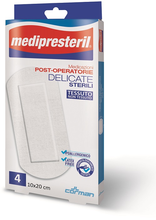 MEDICAZIONE POST OPERATORIA MEDIPRESTERIL DELICATA TNT 10X20CM 5 PEZZI - farmasconti.eu
