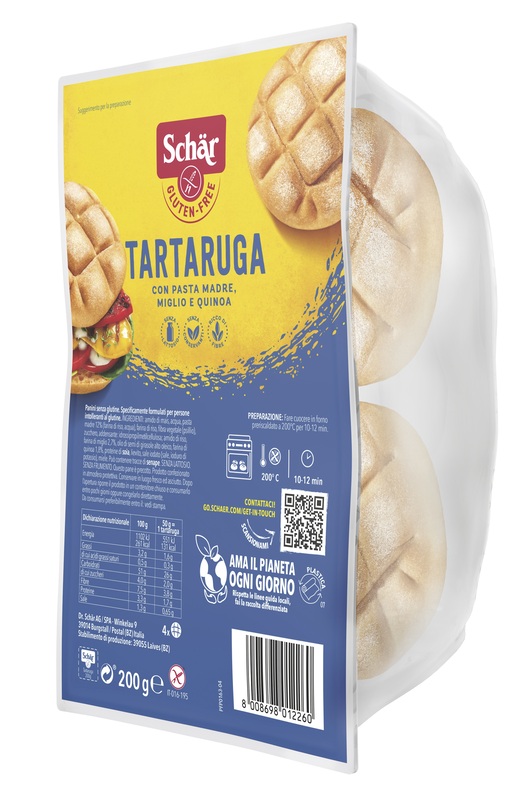 SCHAR TARTARUGA PANE SENZA LATTOSIO 200 G - farmasconti.eu