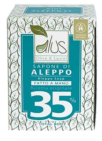 ALUS OLIVE & LAUREL SAPONE DI ALEPPO FATTO A MANO 35% 200 G - farmasconti.eu