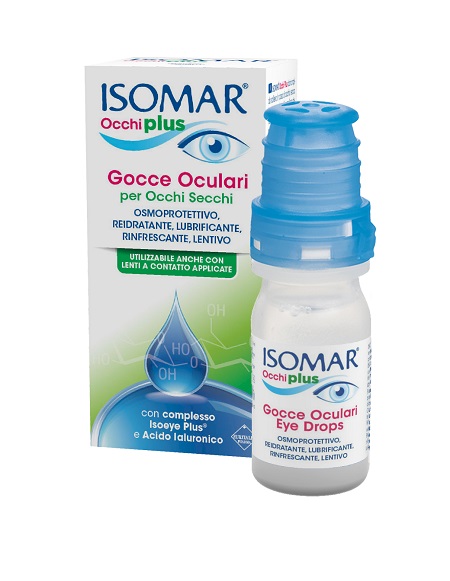 ISOMAR OCCHI PLUS GOCCE OCULARI PER OCCHI SECCHI ALL'ACIDO IALURONICO 0,25% 10 ML - farmasconti.eu