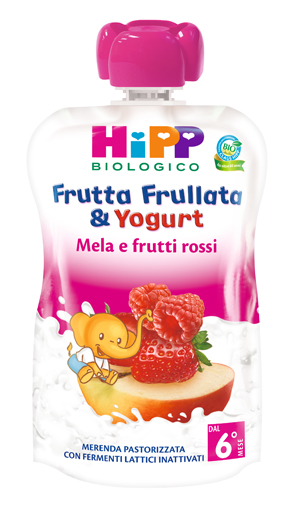 HIPP BIO FRUTTA FRULLATA YOGURT MELA FRUTTI ROSSI 90 G - farmasconti.eu