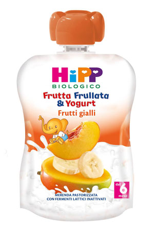 HIPP BIO FRUTTA FRULLATA YOGURT FRUTTI GIALLI 90 G - farmasconti.eu