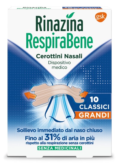 RINAZINA RESPIRABENE CEROTTI NASALI CLASSICI GRANDI CARTON 10 PEZZI - farmasconti.eu