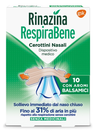 RINAZINA RESPIRABENE CEROTTI NASALI CON AROMI BALSAMICI CARTON 10 PEZZI - farmasconti.eu