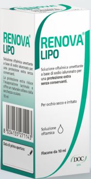 RENOVA COLLIRIO SOSTITUTO LACRIMALE A BASE DI ACIDO IALURONICO 0,4% E LIPIDI FLACONE DA 10 ML SENZA CONSERVANTI - farmasconti.eu