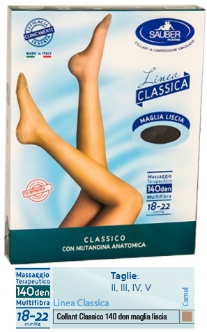 SAUBER CLASSICO COLLANT 140 DENARI MAGLIA LISCIA CAMEL 5 - farmasconti.eu