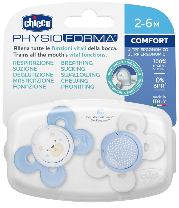 CHICCO SUCCHIETTO COMFORT BOY SILICONE 2-6 MESI 2 PEZZI - farmasconti.eu
