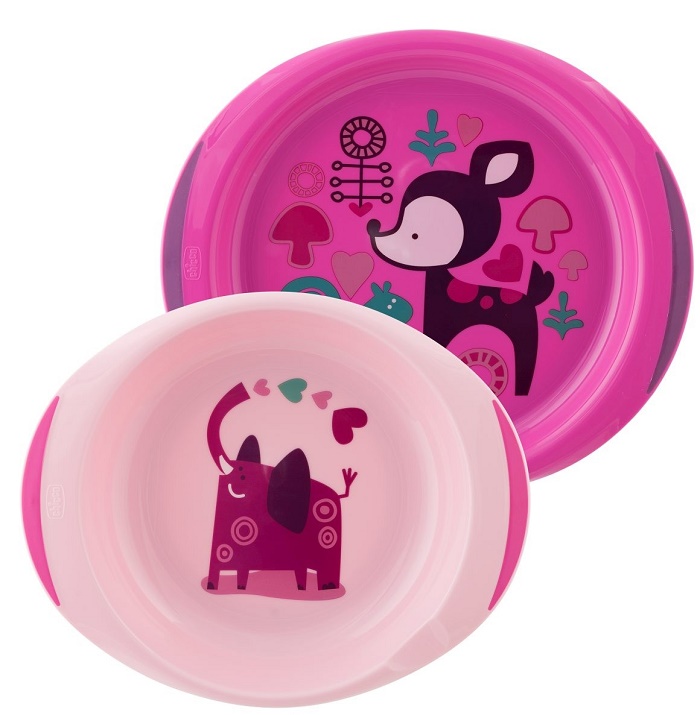 CHICCO PIATTO FONDO E PIANO 12 MESI+ ROSA/VERDE - farmasconti.eu