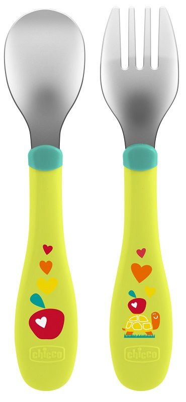 CHICCO POSATE INOX 18M+ VERDE - farmasconti.eu