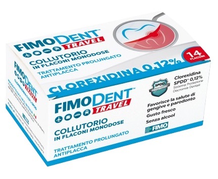 FIMODENT TRAVEL COLLUTORIO CLOREXIDINA SPDD 0,12% 14 FLACONCINI MONODOSE 10 ML - farmasconti.eu