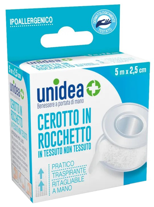 CEROTTO IN ROCCHETTO UNIDEA TESSUTO NON TESSUTO M 5X2,5 CM 1 PEZZO - farmasconti.eu